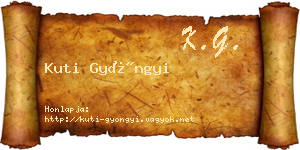 Kuti Gyöngyi névjegykártya