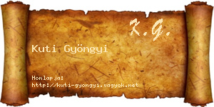 Kuti Gyöngyi névjegykártya